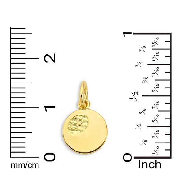 Solid 10k Gold 8-Ball Charm - Billiard Charm Good Luck Jewelry - Picture 2 of 8